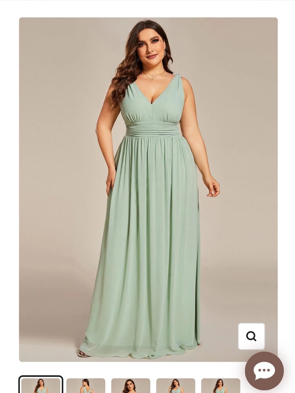 Ever Pretty Mint Green V-Neck Maxi Dress NWT